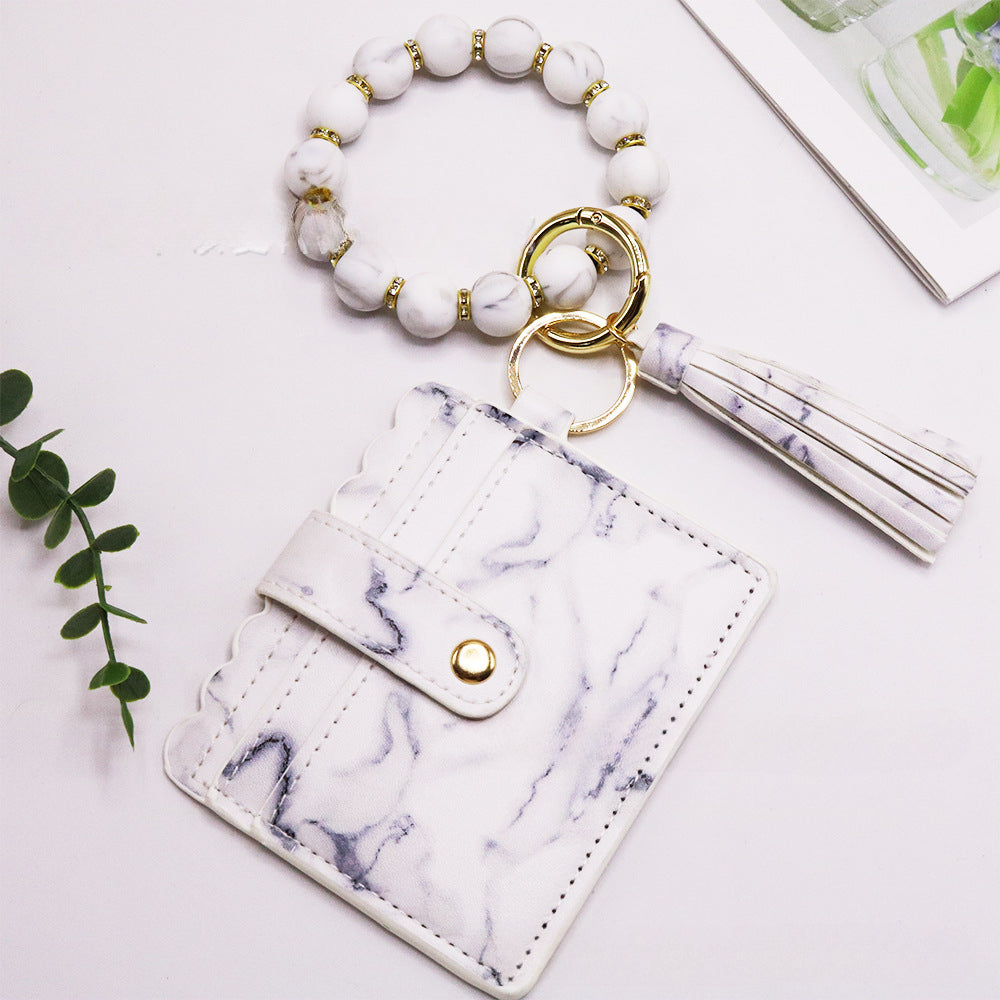 Wholesale Colorful Card Holder Silicone Bracelet Keychain